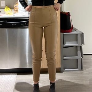 Zara High Waisted Faux Leather Leggings